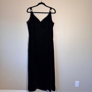 Jessica McClintock Black Velvet Vintage 90s Maxi Dress Womens 16 Formal